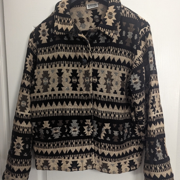 Chico's Southwest Western Print Tapestry Jacket Coat - Picture 4 of 13